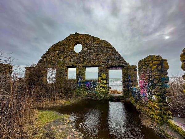 Windswept Mansion Ruins on Scarborough Beach (Narragansett, RI)